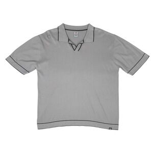 Vintage Anchor Blue Knit Polo Shirt Mens L Gray 90s Y2K Retro